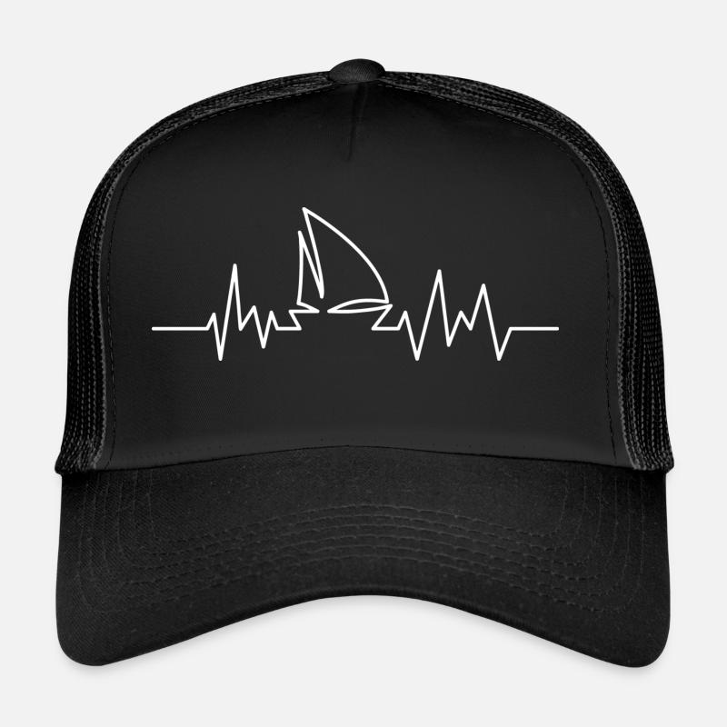 Segelboot Heartbeat Segelboot - Trucker Cap - Schwarz/Schwarz