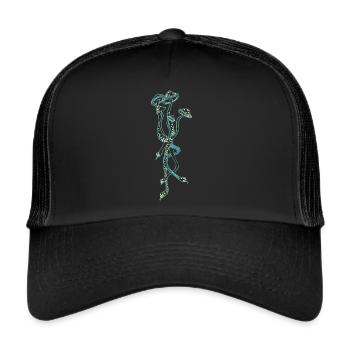 Zauberpilze - erstaunlicher psychedelischer Druck - Trucker Cap - Schwarz/Schwarz - Vorne