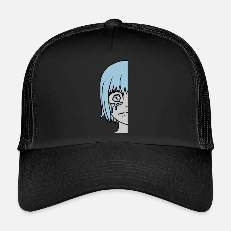 Halbes trauriges Mädchen Gesicht Trucker Cap