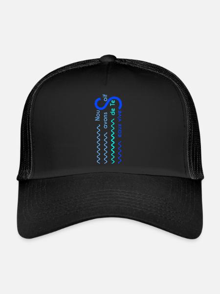 Eaux vives Version 2 - Casquette trucker  - noir/noir - Devant