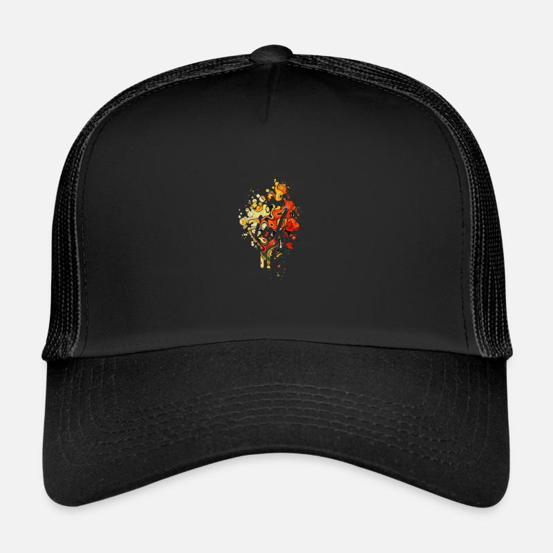 Blob d'encre couleur - Design Premium - Casquette trucker  - noir/noir