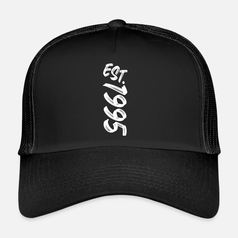 Est. 1995 - Established 1995 - Geburtstag Geschenk - Trucker Cap - Schwarz/Schwarz