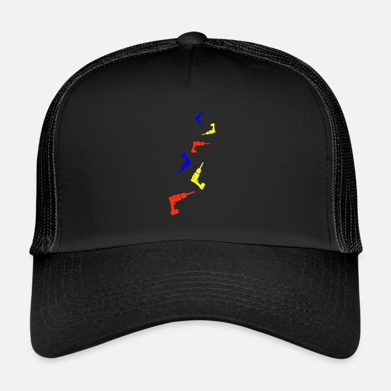 Bohrmaschine - Trucker Cap - Schwarz/Schwarz