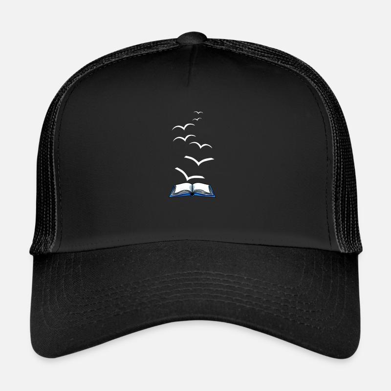 Bücher Lesen Buch Bücherwurm Buchnerd Roman - Trucker Cap - Schwarz/Schwarz