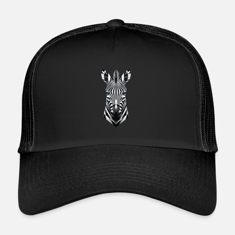 Abstract Geometric Zebra - Monochrome Design Trucker Cap