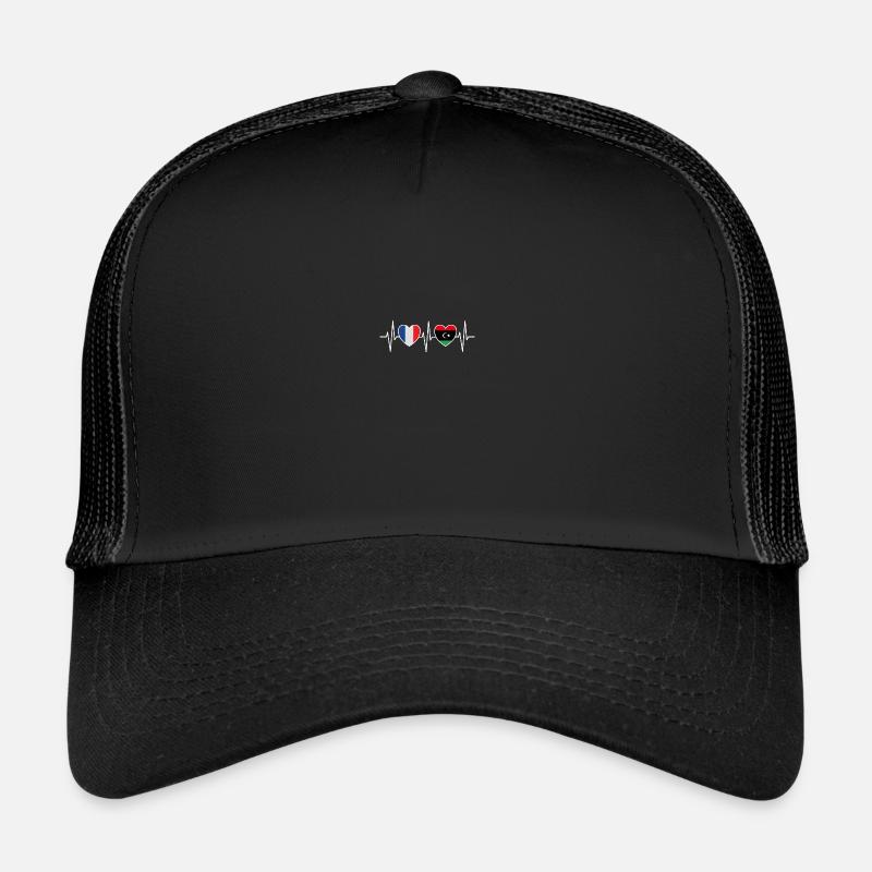 France et Libye Drapeau libyen Casquette trucker 
