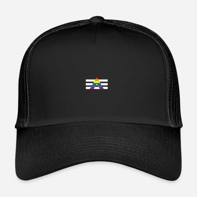 Ally Pride Flag - Trucker Cap - Schwarz/Schwarz