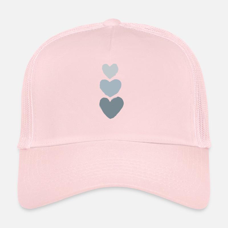 coeurs peints en bleu Casquette trucker 
