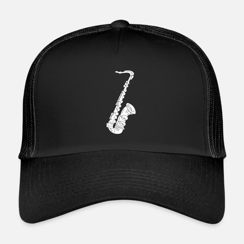 Saxofon - Saxophon ein Holzblasinstrument - Trucker Cap - Schwarz/Schwarz
