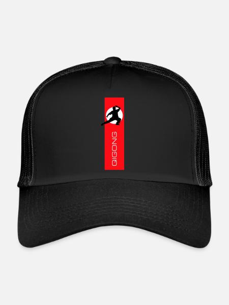 Drapeau Qigong - Casquette trucker  - noir/noir - Devant