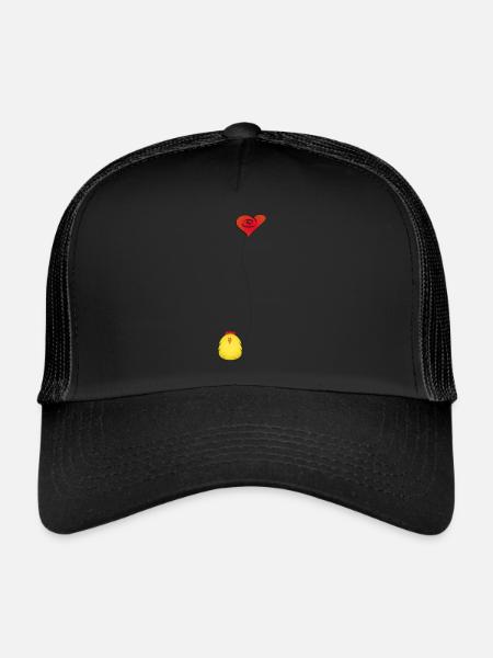 Cute Chicken In Love Gift Idea - Trucker Cap - black/black - Front