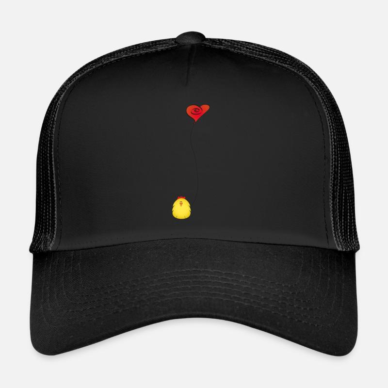 Idée cadeau de poulet mignon en amour Casquette trucker 
