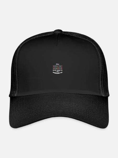 Travailleur social scolaire - Casquette trucker  - noir/noir - Devant