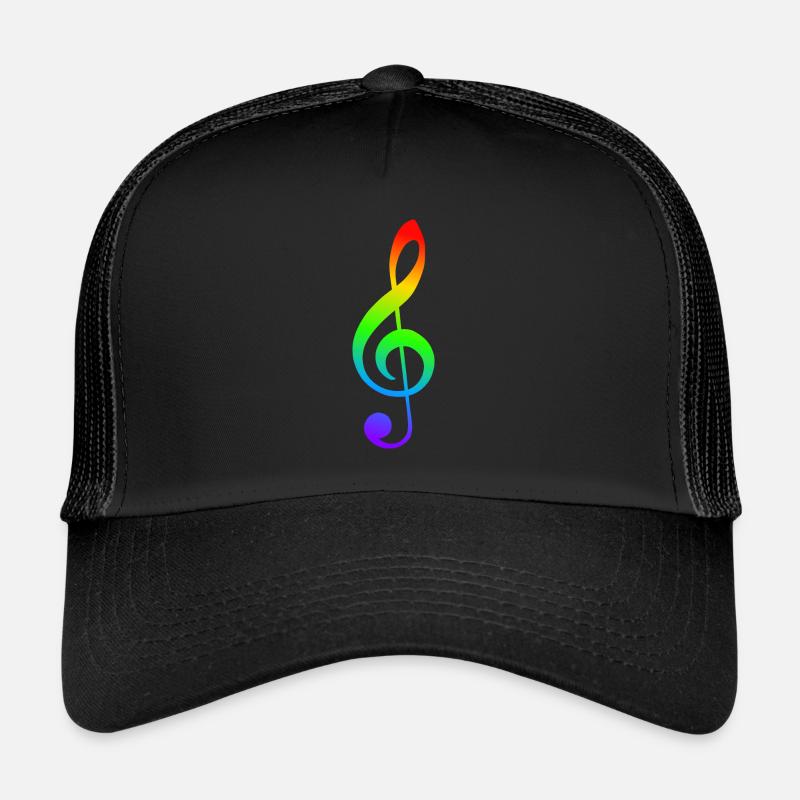 Notenschlüssel Regenbogenfarben Trucker Cap