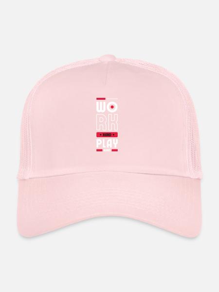 Arbeite hart - Trucker Cap - Hellrosa - Vorne