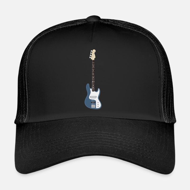 Guitare basse bleue Casquette trucker 