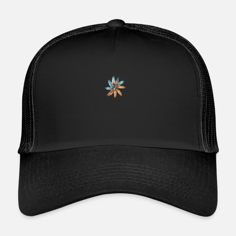 Plume de fleur - Casquette trucker  - noir/noir
