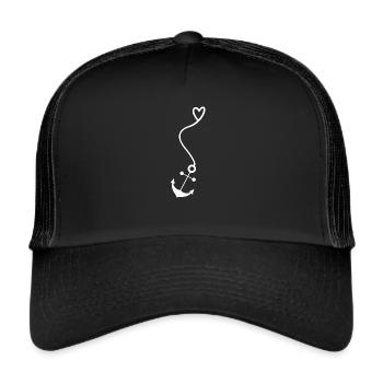 Heart Anchor - Trucker Cap - black/black - Front