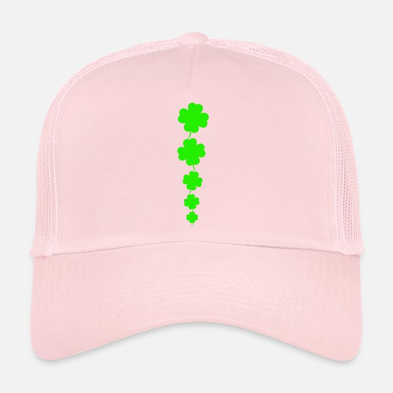 Cascading Neon Four Leaf Clovers Trucker Cap