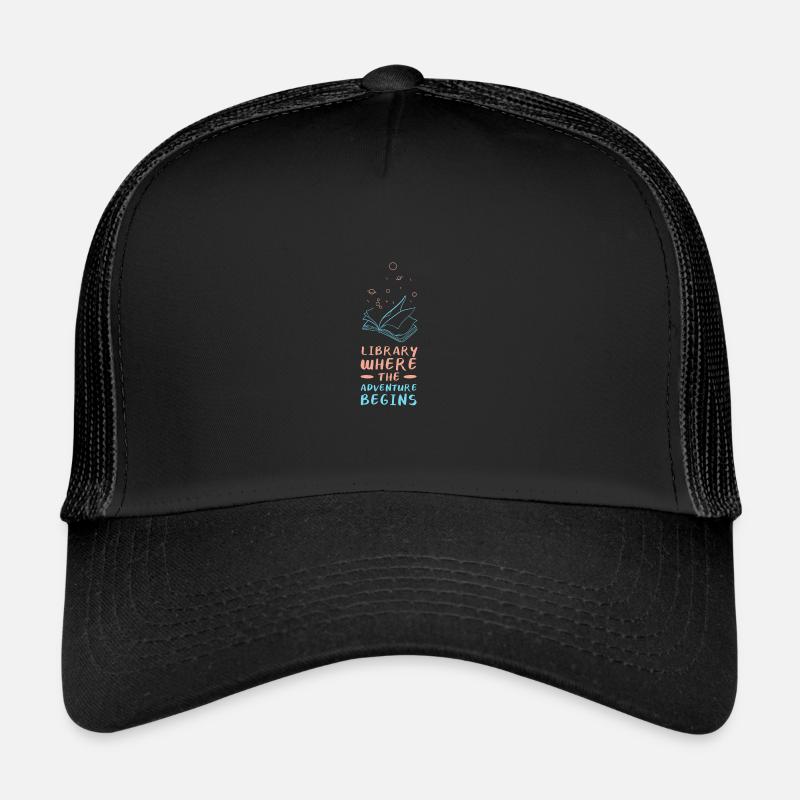 Adventure Begins At Your Library Trucker Cap