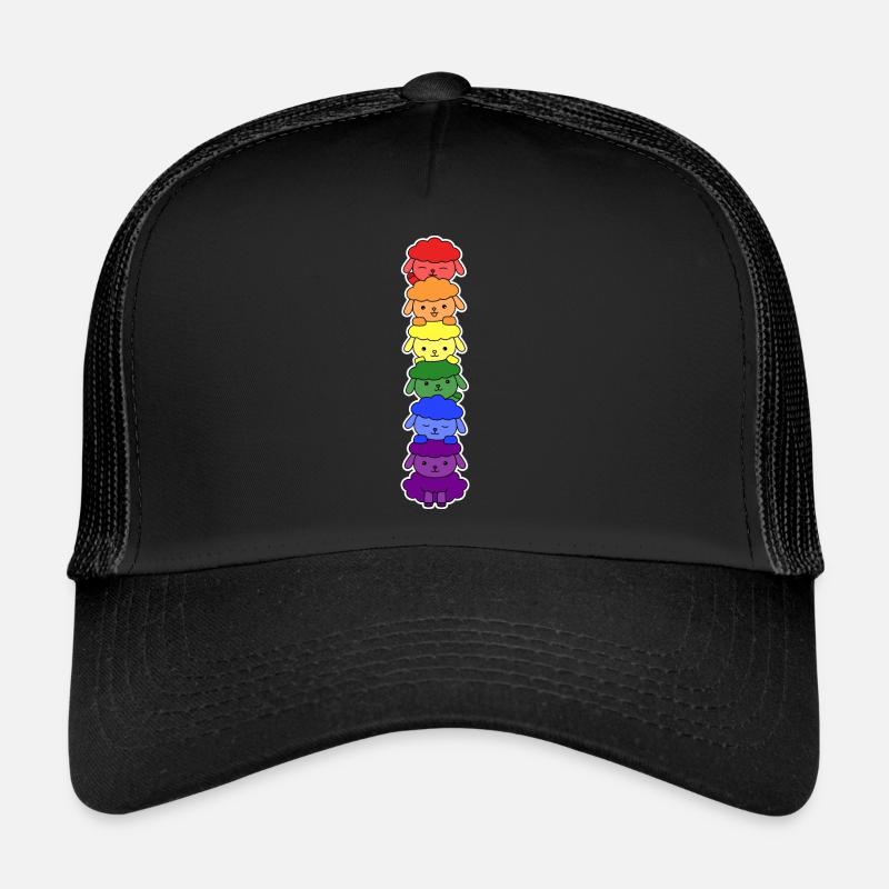 Conception de mouton drapeau LGBT + pour les personnes LGBT + Casquette trucker 