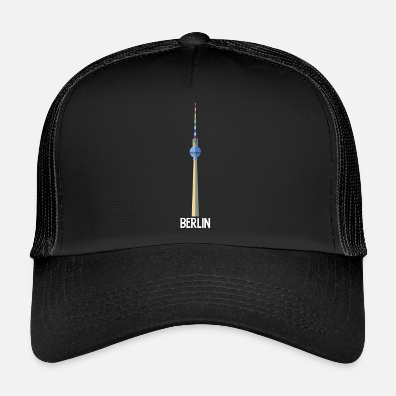 Berlin Fernsehturm in Berlin - Trucker Cap - Schwarz/Schwarz