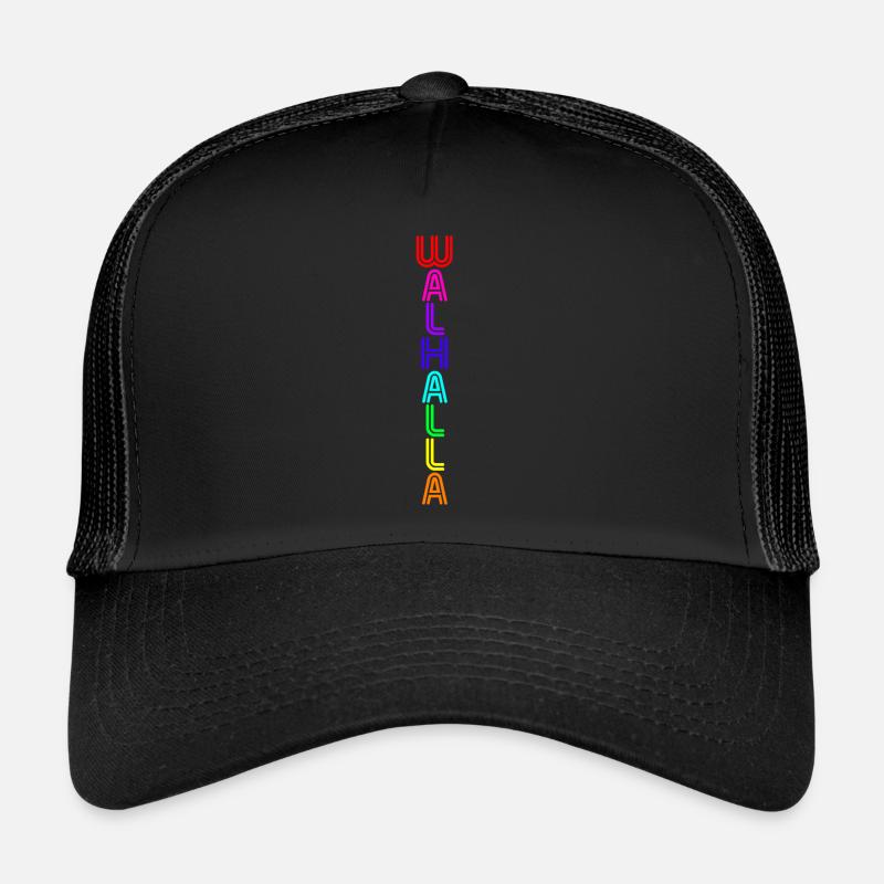 Wallhalla -neon- - Trucker Cap - Schwarz/Schwarz