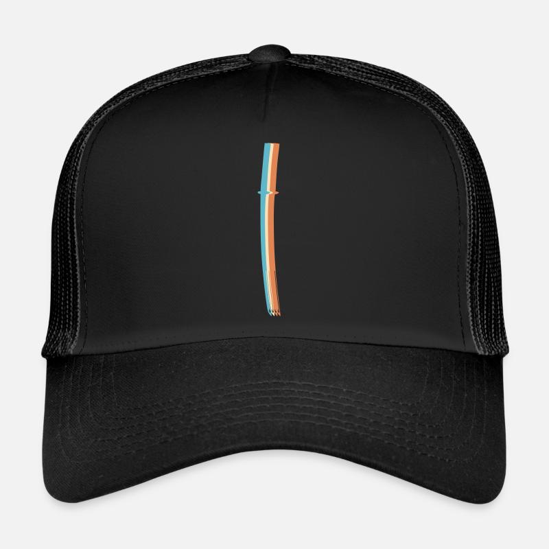 Samurai Japan Katana Ninja Sword retro vector 4 Trucker Cap