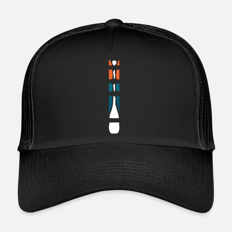 Paddel Streifen senkrecht - Trucker Cap - Schwarz/Schwarz