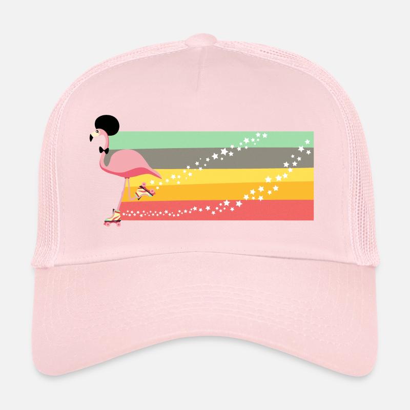 Retro Flamingo Rollerblade Trucker Cap