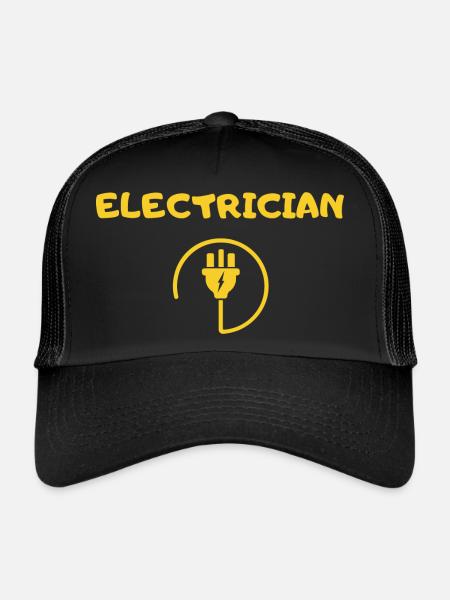 Électricien Électricien Électricien Électricien Électricité - Casquette trucker  - noir/noir - Devant