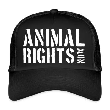 ANIMAL RIGHTS NOW - Trucker Cap - Schwarz/Schwarz - Vorne