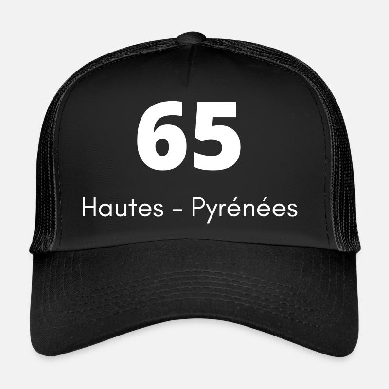 65 Hautes Pyrénées - Casquette trucker  - noir/noir