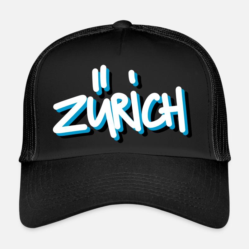 Zürich 1 - Trucker Cap - Schwarz/Schwarz