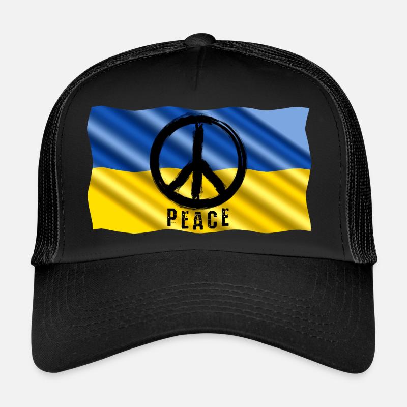 SIGNE DE PAIX - sur le drapeau ukrainien Casquette trucker 