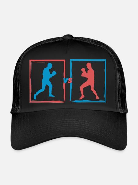 Boxing fight - boxer gift idea - Trucker Cap - black/black - Front