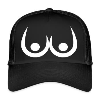 funny rude drawing - Trucker Cap - black/black - Front