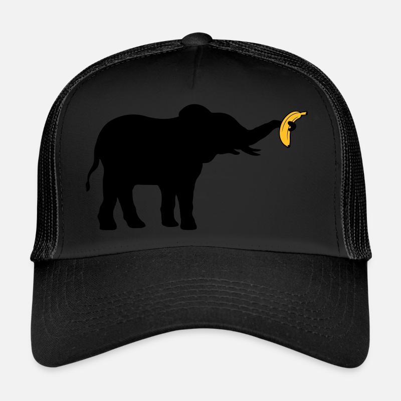 Grande silhouette d’éléphant banane Casquette trucker 