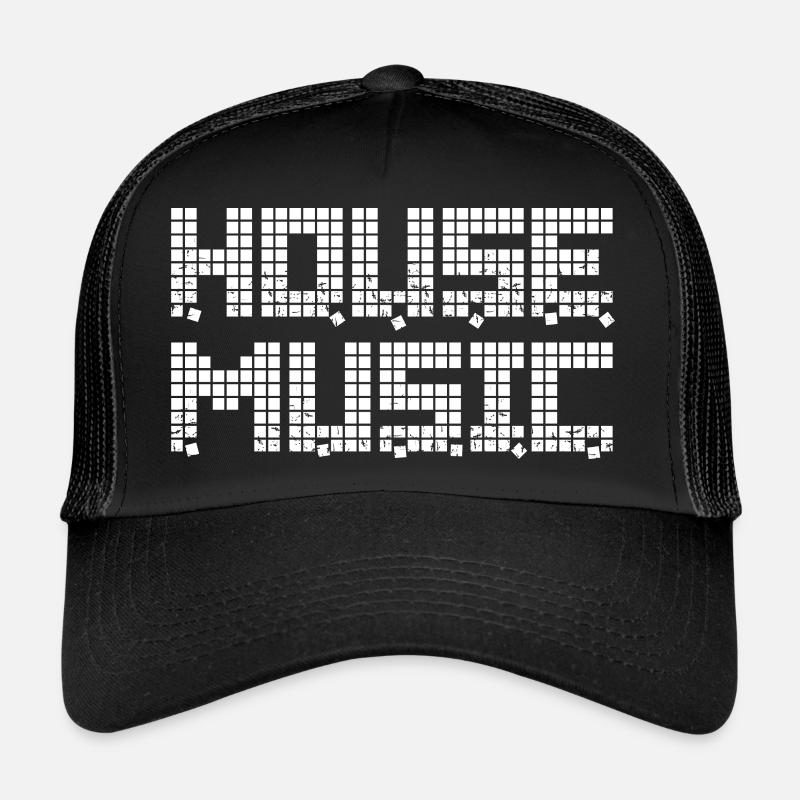 House Music Pixel Retro - Trucker Cap - Schwarz/Schwarz