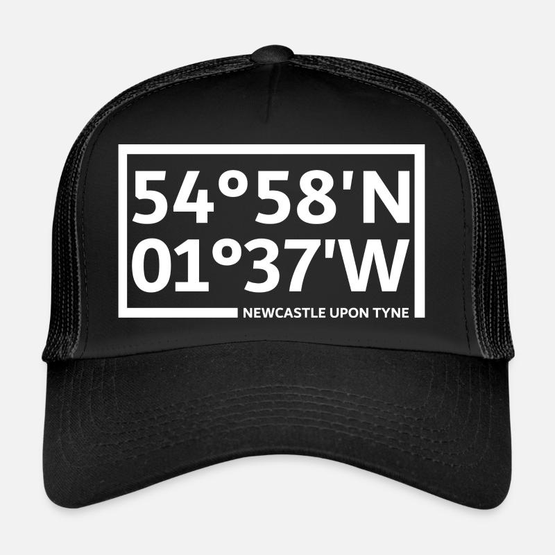 Newcastle upon Tyne coordinates Trucker Cap