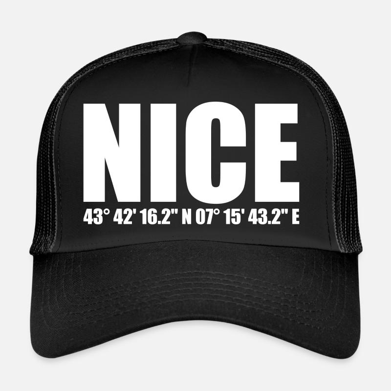 Nice Koordinaten - Trucker Cap - Schwarz/Schwarz