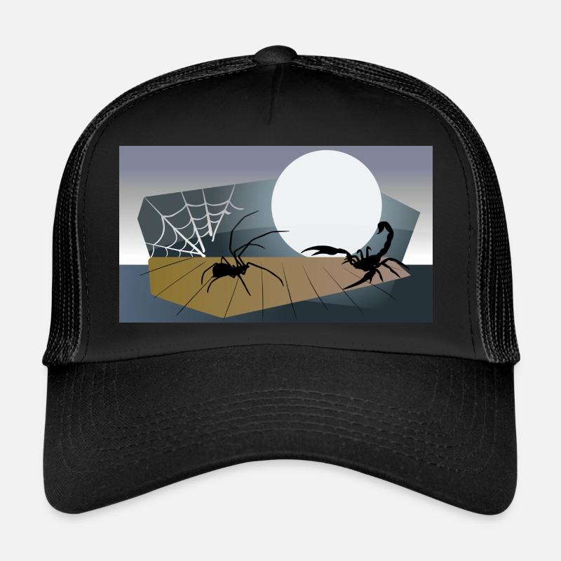 Araignée Scorpion - Casquette trucker  - noir/noir