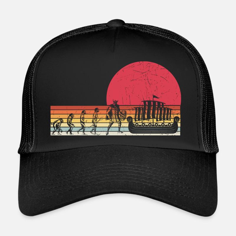 Evolution Lustiges Motiv Geschenk für Wikinger Lie Trucker Cap