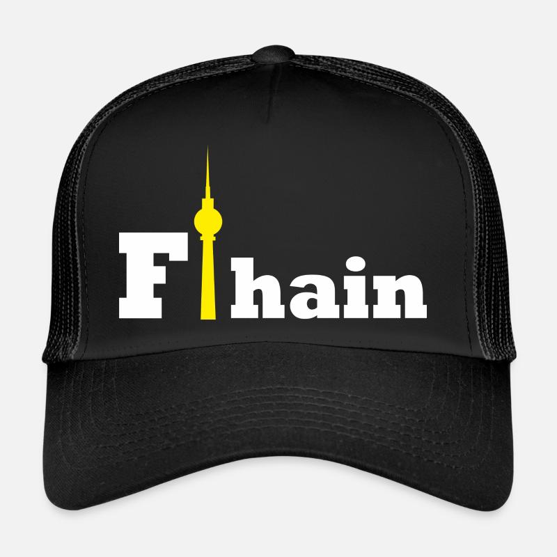 F-Hain Berlin-Est - Casquette trucker  - noir/noir