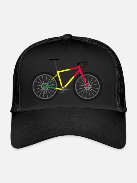 Gravelbike Rasta Drop Bar - Casquette trucker  - noir/noir - Devant