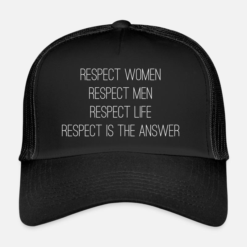 Respect - Trucker Cap - Schwarz/Schwarz