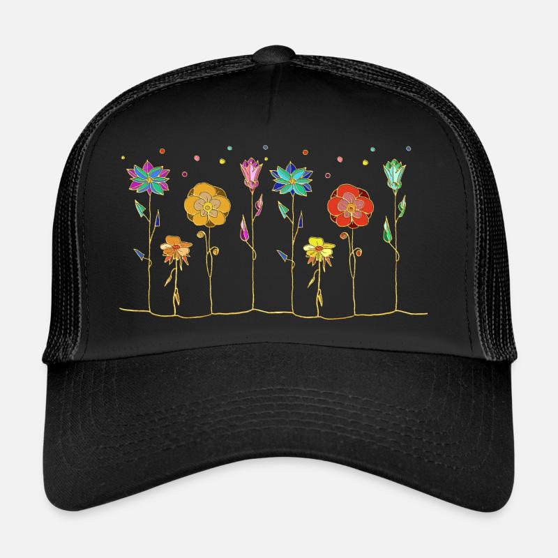 Fleur - Casquette trucker  - noir/noir