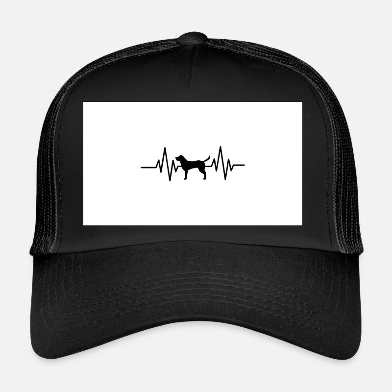 Hunde Herzschlag Design - Trucker Cap - Schwarz/Schwarz