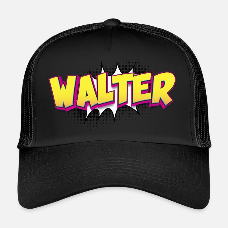 Walter Benutzerdefinierter Name Comic-Buch-Stil Pop-Art, Trucker Cap