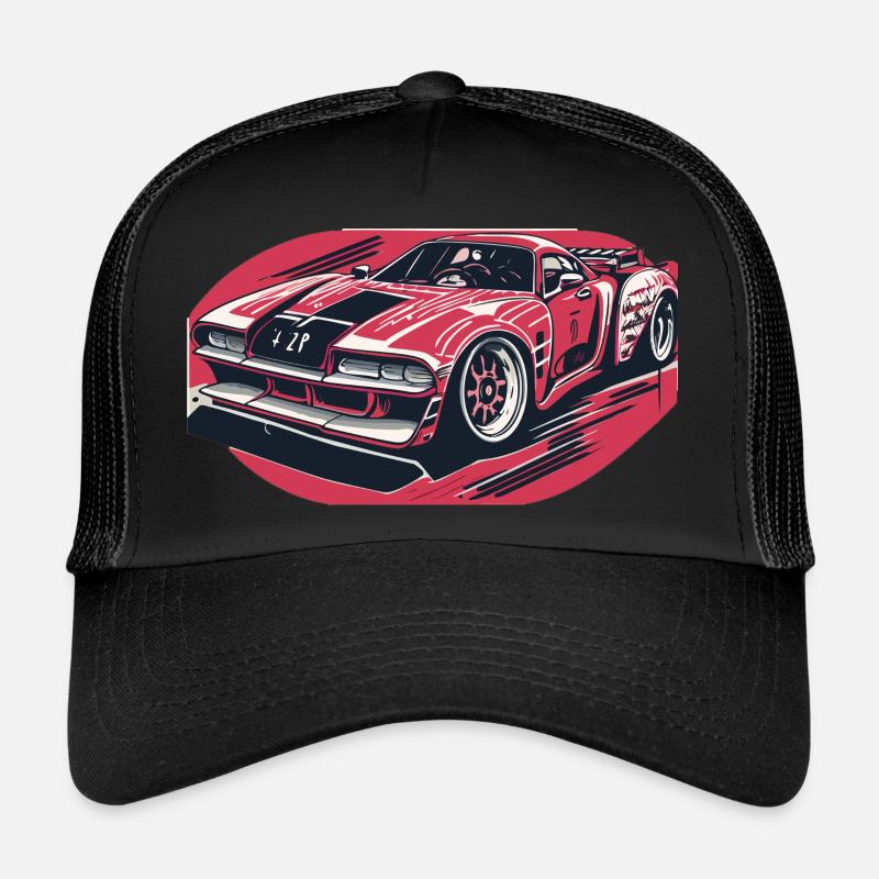 Racecar all Red - Trucker Cap - black/black